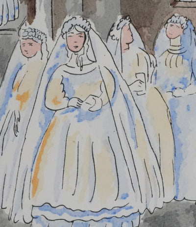 Adolphe FEDER : Les premières communions, Lithographie originale signée
