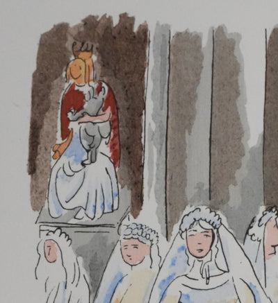 Adolphe FEDER : Les premières communions, Lithographie originale signée