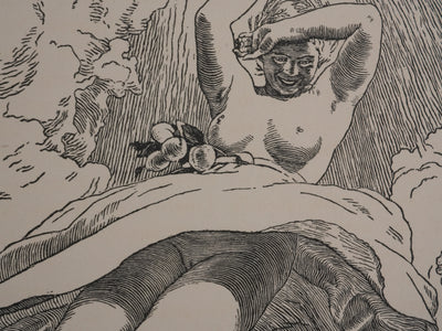 Maximilien SVABINSKY : Jeune fermière dans le champs ensoleillé, Gravure originale