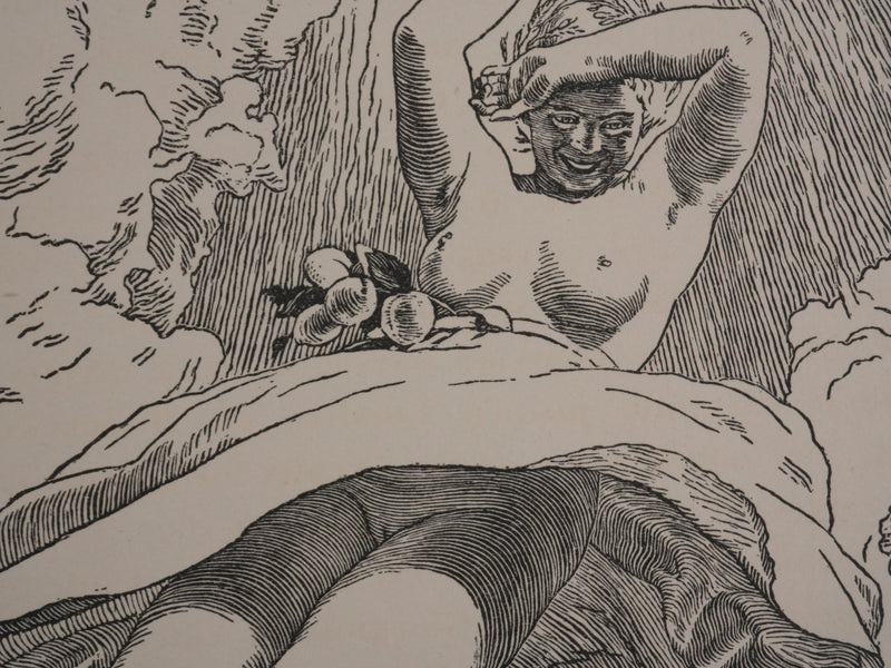 Maximilien SVABINSKY : Jeune fermière dans le champs ensoleillé, Gravure originale
