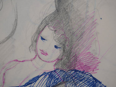 Marie LAURENCIN : Moment de paix, Dessin original signé