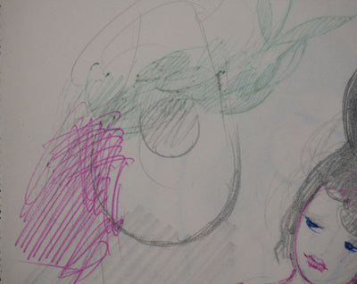Marie LAURENCIN : Moment de paix, Dessin original signé