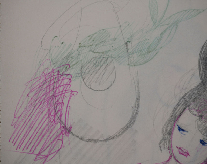 Marie LAURENCIN : Moment de paix, Dessin original signé