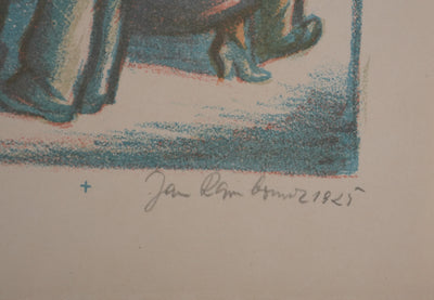 Jan RAMBOUSEK : Les nouvelles du jour, Lithographie originale signée