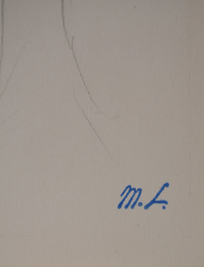 Marie LAURENCIN : Portrait en habit de soirée, Dessin original signé