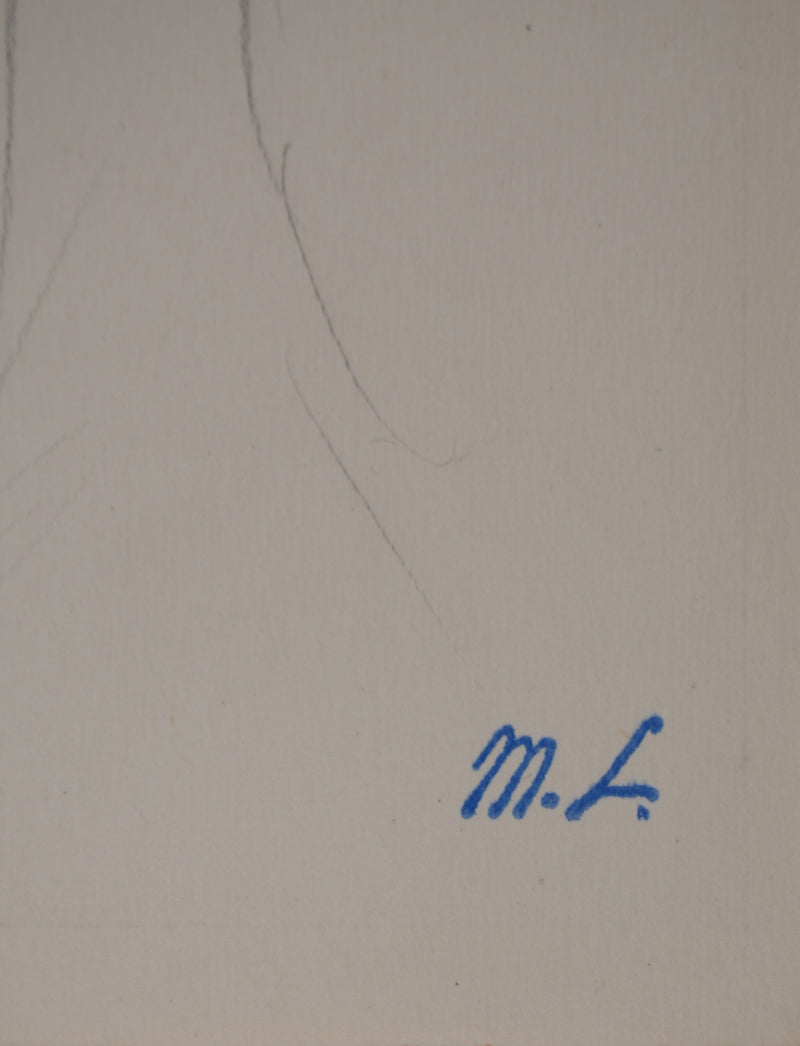 Marie LAURENCIN : Portrait en habit de soirée, Dessin original signé