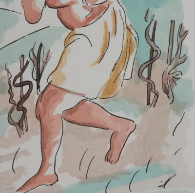 Adolphe FEDER : Le vigneron, Lithographie originale signée