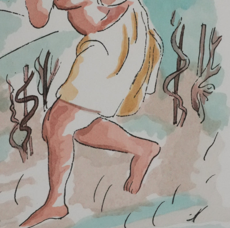 Adolphe FEDER : Le vigneron, Lithographie originale signée