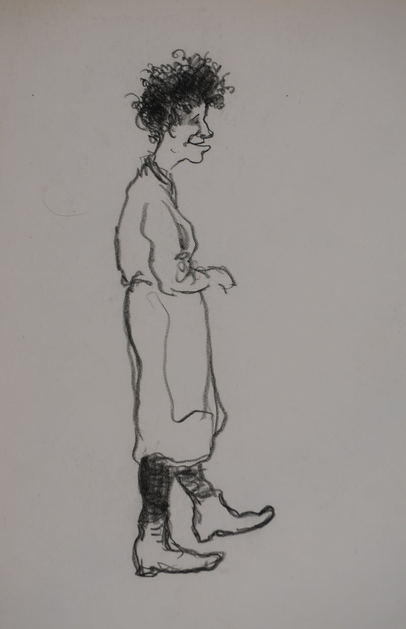 Georges MANZANA-PISSARRO : Le passant à la robe de chambre, Dessin original