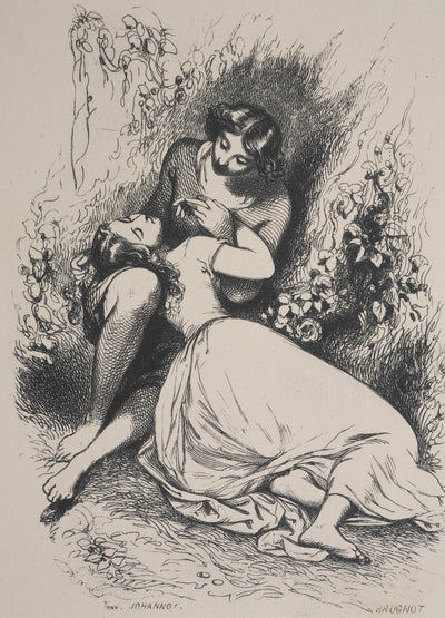 Tony JOHANNOT : L'amour innocent et figures fantastiques, Phototypie signée