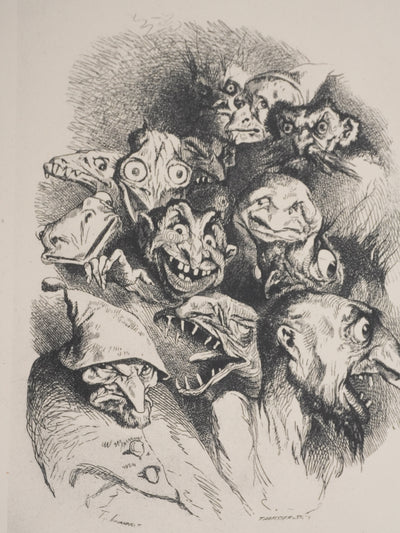Tony JOHANNOT : L'amour innocent et figures fantastiques, Phototypie signée