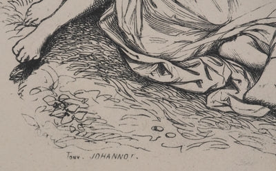 Tony JOHANNOT : L'amour innocent et figures fantastiques, Phototypie signée
