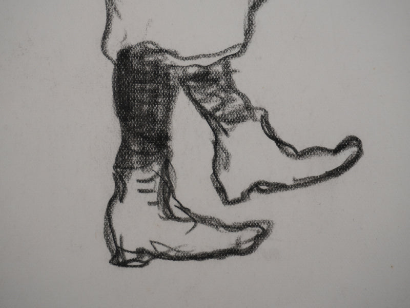 Georges MANZANA-PISSARRO : Le passant à la robe de chambre, Dessin original