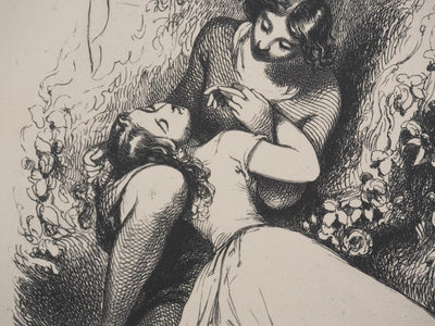 Tony JOHANNOT : L'amour innocent et figures fantastiques, Phototypie signée