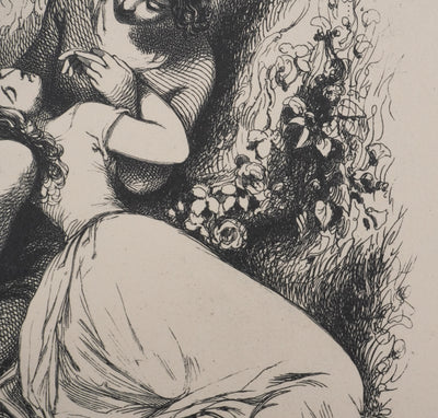 Tony JOHANNOT : L'amour innocent et figures fantastiques, Phototypie signée