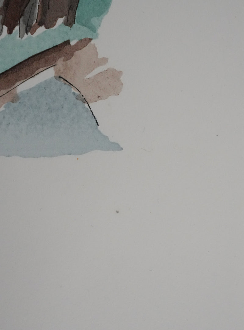 Adolphe FEDER : Nue dans la forêt, Lithographie originale signée