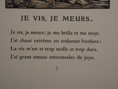 Raphaël DROUART : Moment de nostalgie dans le jardin, Gravure sur bois originale