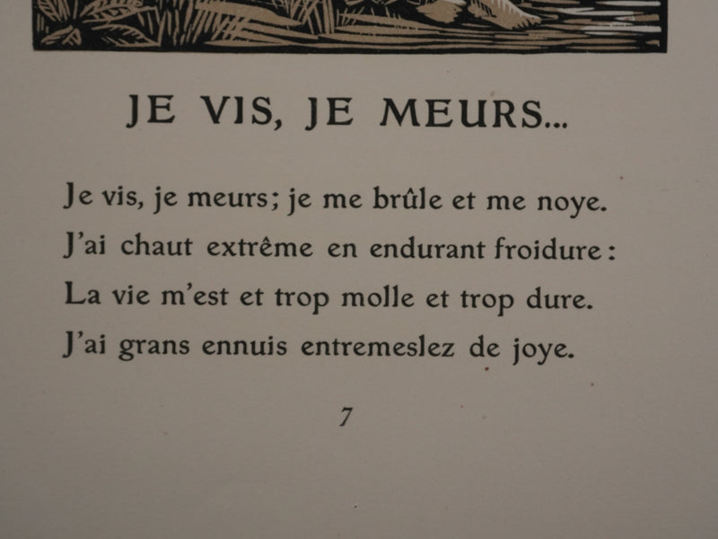 Raphaël DROUART : Moment de nostalgie dans le jardin, Gravure sur bois originale