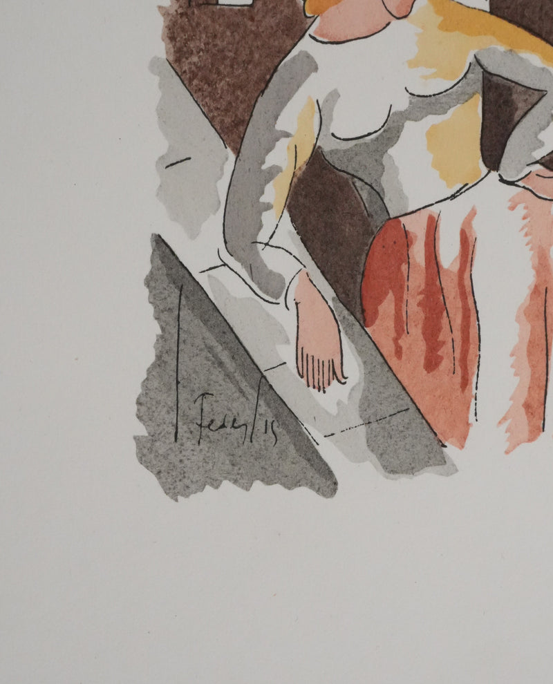 Adolphe FEDER : Chanson de la plus haute tour, Lithographie originale signée