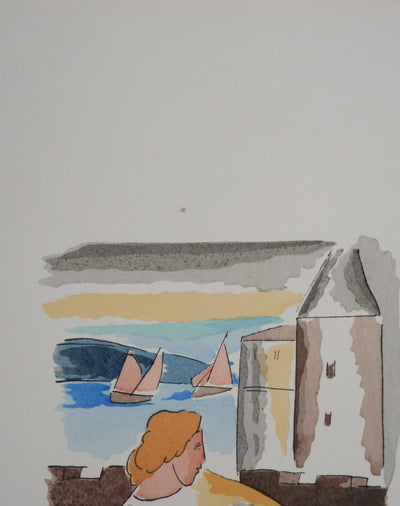 Adolphe FEDER : Chanson de la plus haute tour, Lithographie originale signée