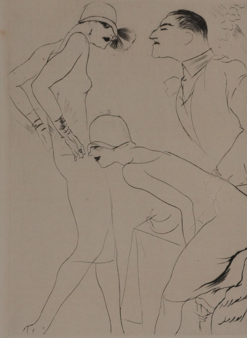 Marcel VERTES : Au dancing, Gravure originale signée