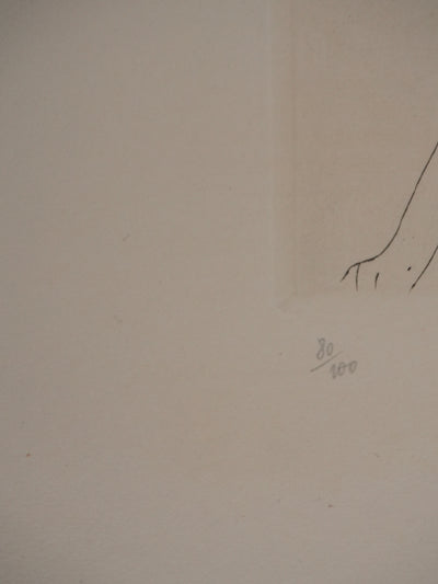 Marcel VERTES : Au dancing, Gravure originale signée