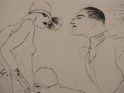 Marcel VERTES : Au dancing, Gravure originale signée