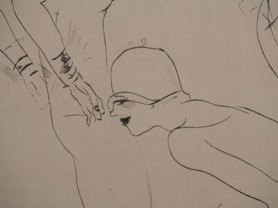 Marcel VERTES : Au dancing, Gravure originale signée