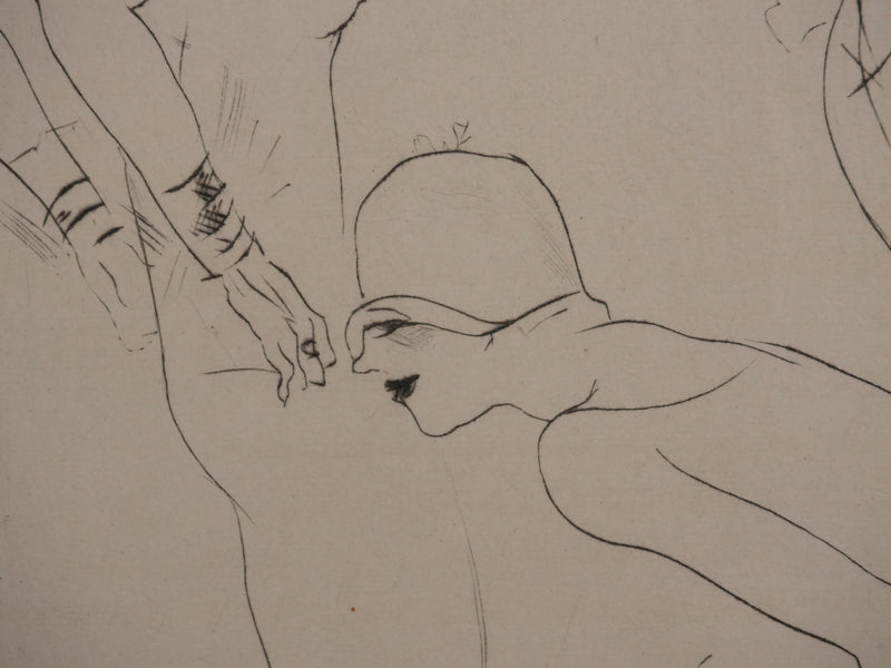 Marcel VERTES : Au dancing, Gravure originale signée