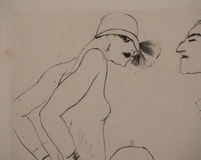 Marcel VERTES : Au dancing, Gravure originale signée