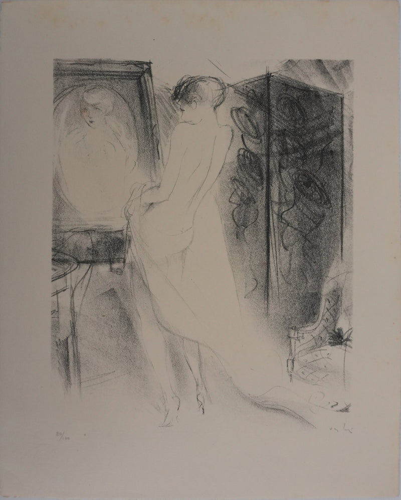 Marcel VERTES : Muse au drap, Lithographie originale signée