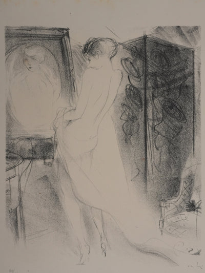 Marcel VERTES : Muse au drap, Lithographie originale signée