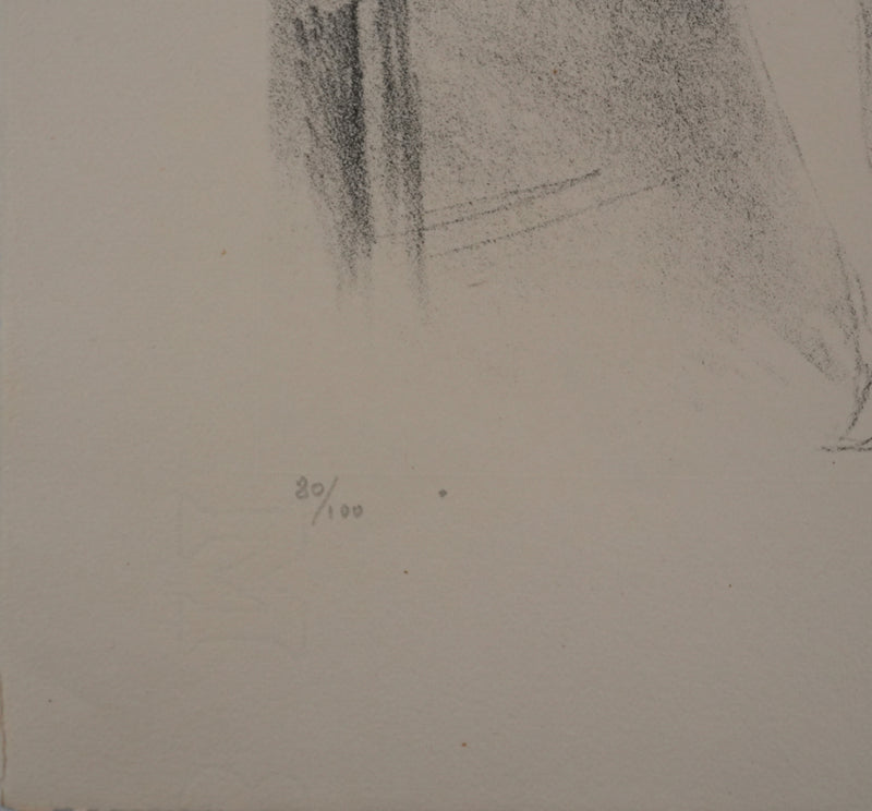 Marcel VERTES : Muse au drap, Lithographie originale signée