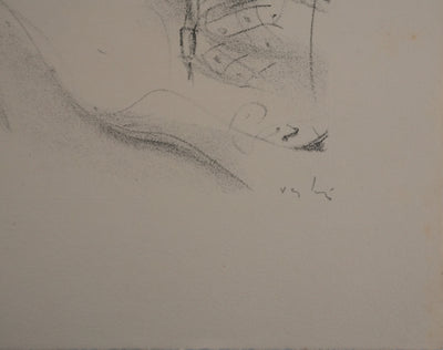 Marcel VERTES : Muse au drap, Lithographie originale signée