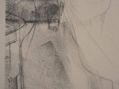 Marcel VERTES : Muse au drap, Lithographie originale signée