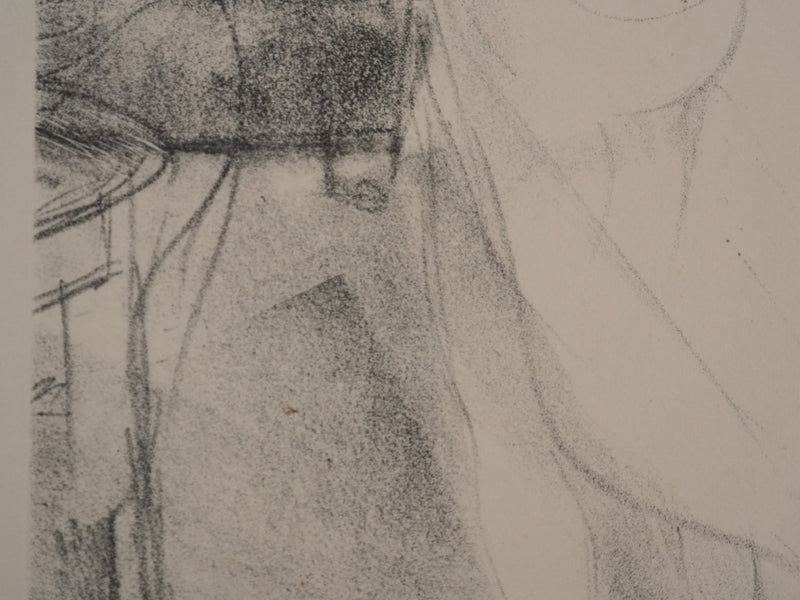 Marcel VERTES : Muse au drap, Lithographie originale signée