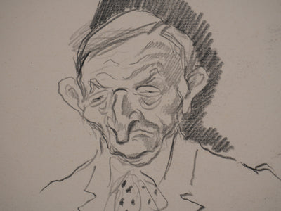Georges MANZANA-PISSARRO : Hôtel Drouot, L'acheteur, Dessin original signé