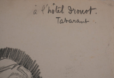 Georges MANZANA-PISSARRO : Hôtel Drouot, L'acheteur, Dessin original signé