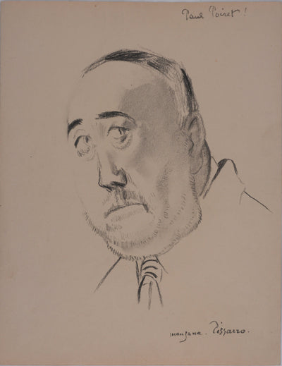 Georges MANZANA-PISSARRO : Portrait de Paul Poiret, Dessin original signé