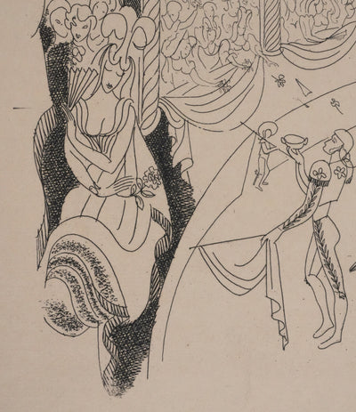 Louis TOUCHAGUES : La corrida, Gravure originale