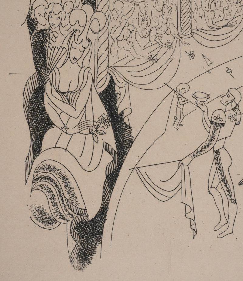 Louis TOUCHAGUES : La corrida, Gravure originale