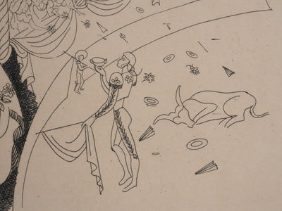 Louis TOUCHAGUES : La corrida, Gravure originale