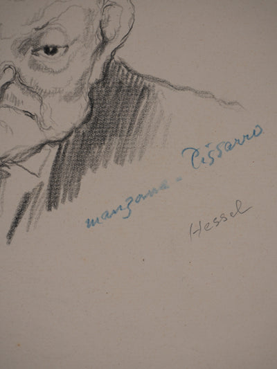 Georges MANZANA-PISSARRO : Hessel, l'homme âgé, Dessin original signé