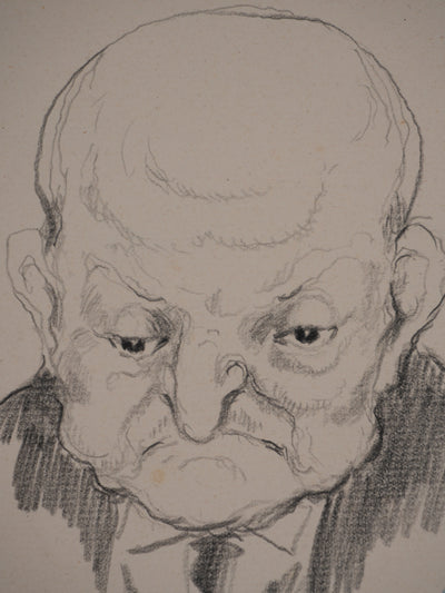 Georges MANZANA-PISSARRO : Hessel, l'homme âgé, Dessin original signé
