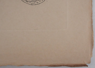 Louis TOUCHAGUES : Discussion près de la fontaine, Gravure originale