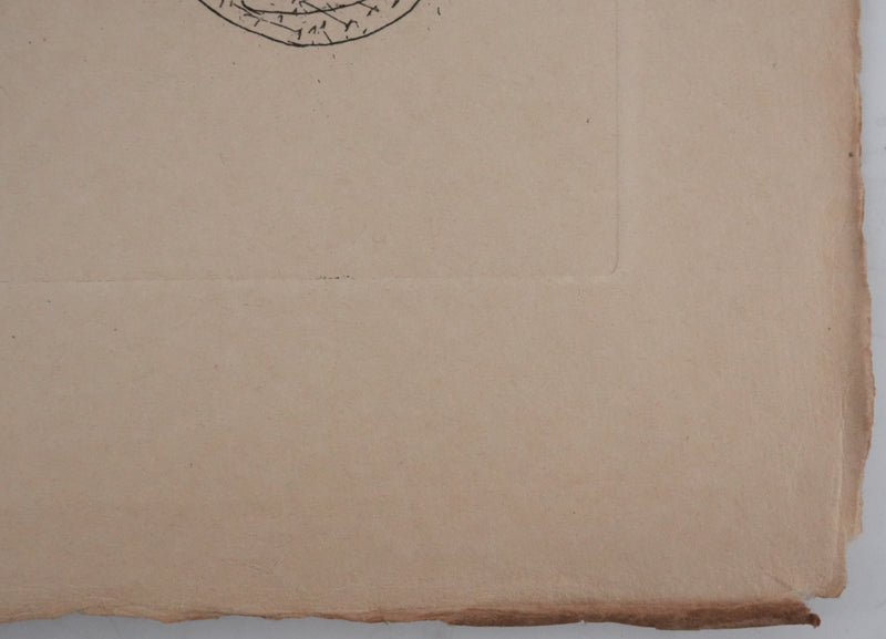 Louis TOUCHAGUES : Discussion près de la fontaine, Gravure originale