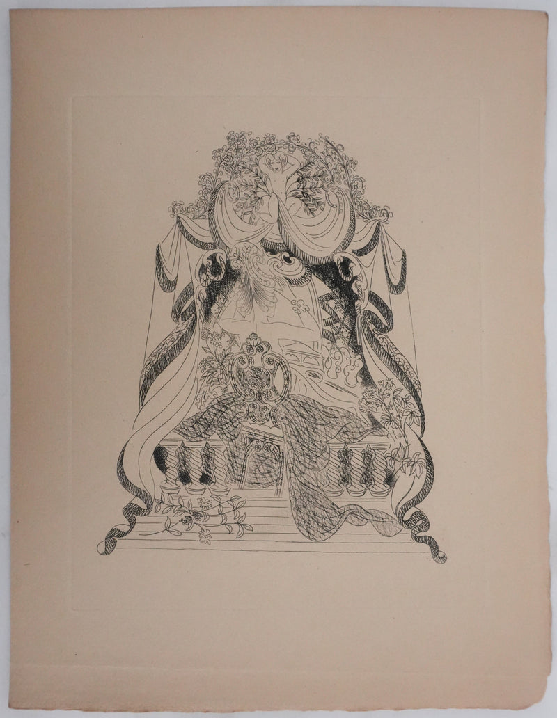 Louis TOUCHAGUES : Avant le spectacle, Gravure originale