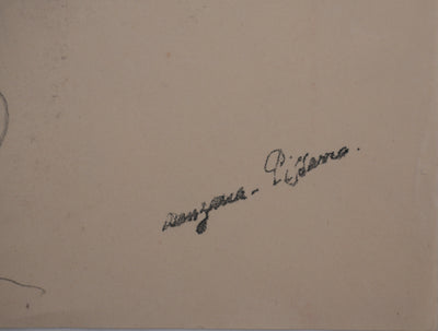 Georges MANZANA-PISSARRO : L'homme aux cheveux roux, Dessin original signé