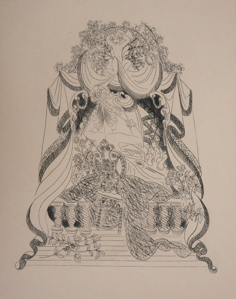 Louis TOUCHAGUES : Avant le spectacle, Gravure originale