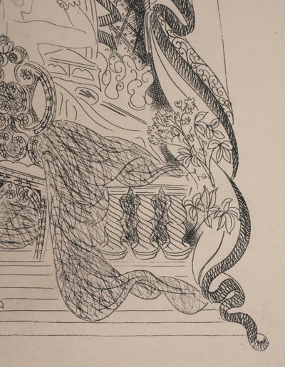 Louis TOUCHAGUES : Avant le spectacle, Gravure originale